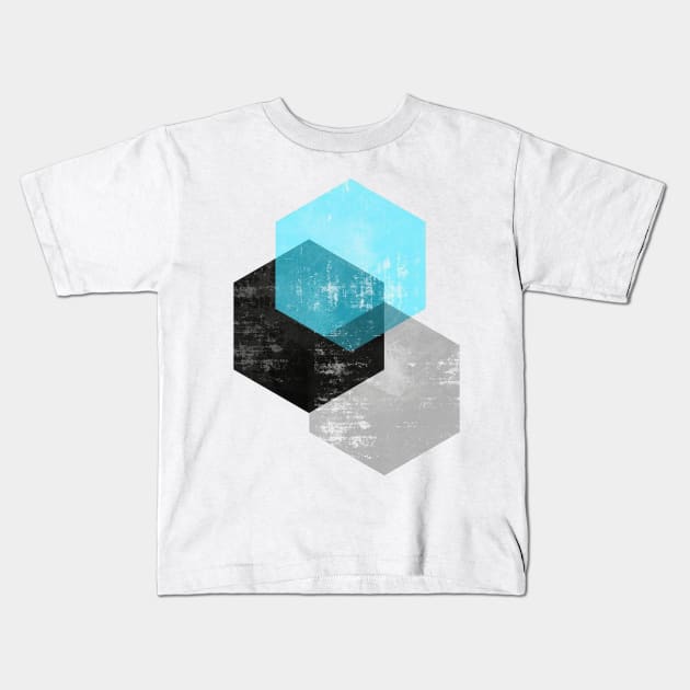 Hexagon Shape Kids T-Shirt by cwtu26